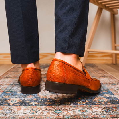 Marco Di Milano Fangio Cognac Ostrich Loafers