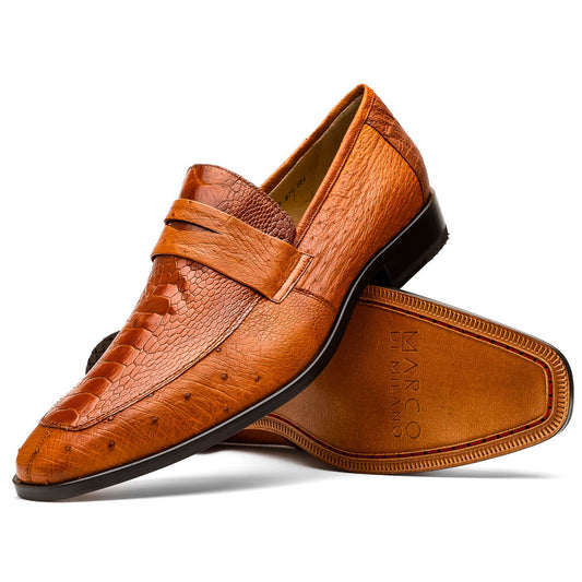 Marco Di Milano Fangio Cognac Ostrich Loafers