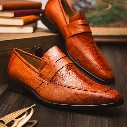 Marco Di Milano Fangio Cognac Ostrich Loafers