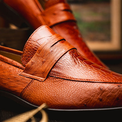 Marco Di Milano Fangio Cognac Ostrich Loafers