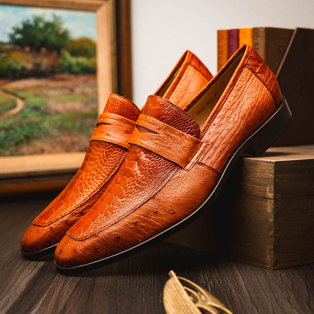 Marco Di Milano Fangio Cognac Ostrich Loafers