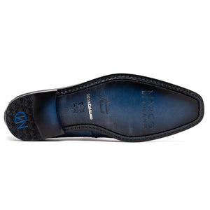 Marco Di Milano Fangio Denim Blue Ostrich Leg Dress Shoes - Dudes Boutique