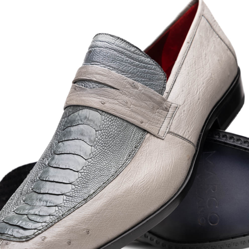 Marco Di Milano Fangio Grey Ostrich Leg Dress Shoes - Dudes Boutique