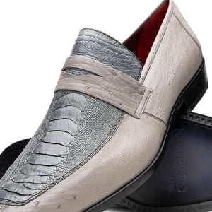 Marco Di Milano Fangio Grey Ostrich Leg Dress Shoes - Dudes Boutique