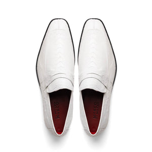 Marco Di Milano Fangio White Ostrich Leg Dress Shoes - Dudes Boutique