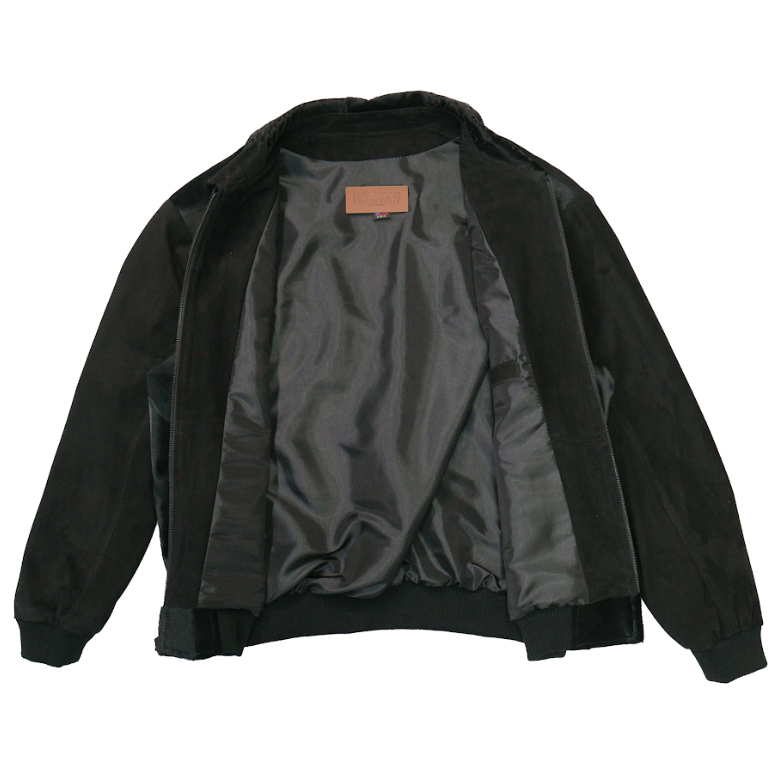 Kashani Black Swahara Karakul Sheep Suede Bomber Jacket - Dudes Boutique