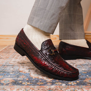 Marco Di Milano Ferrioni Black Cherry Ostrich Bit Loafers - Dudes Boutique