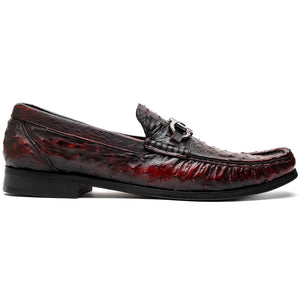 Marco Di Milano Ferrioni Black Cherry Ostrich Bit Loafers - Dudes Boutique