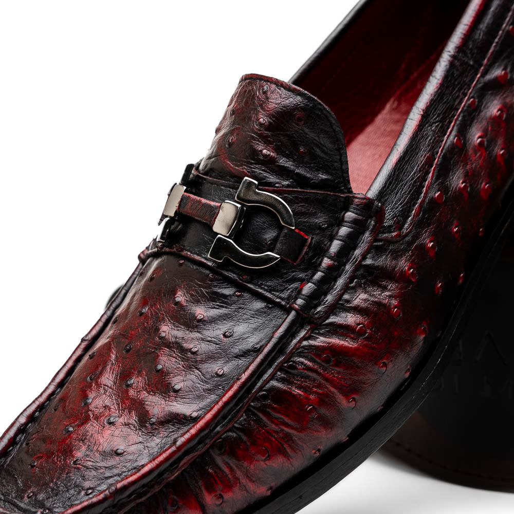 Marco Di Milano Ferrioni Black Cherry Ostrich Bit Loafers - Dudes Boutique