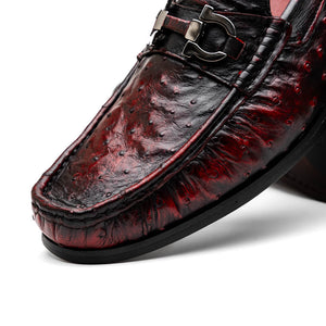 Marco Di Milano Ferrioni Black Cherry Ostrich Bit Loafers - Dudes Boutique