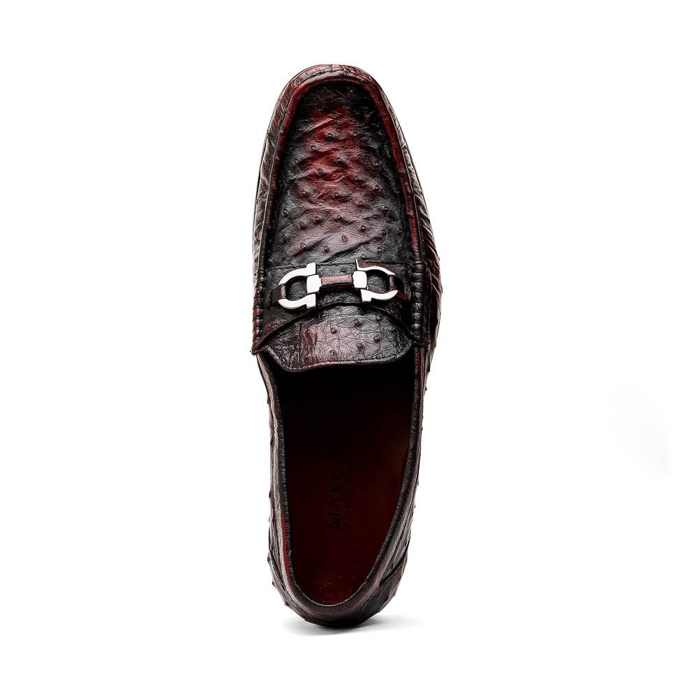 Marco Di Milano Ferrioni Black Cherry Ostrich Bit Loafers - Dudes Boutique