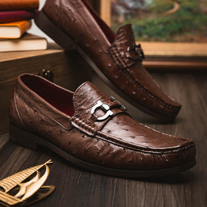 Marco Di Milano Ferrioni Kango Tabac Ostrich Bit Loafers - Dudes Boutique