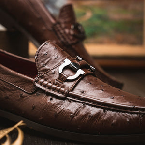 Marco Di Milano Ferrioni Kango Tabac Ostrich Bit Loafers - Dudes Boutique