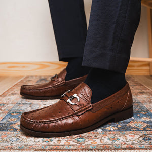 Marco Di Milano Ferrioni Kango Tabac Ostrich Bit Loafers - Dudes Boutique