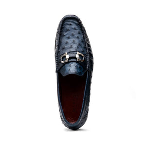 Marco Di Milano Ferrioni Navy Ostrich Bit Loafers - Dudes Boutique