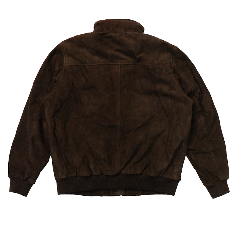 Kashani Chocolate Brown Suede Turtleneck Bomber Jacket - Dudes Boutique