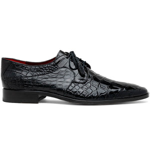 Marco Di Milano Fitipaldi Black Alligator Derby Dress Shoes - Dudes Boutique