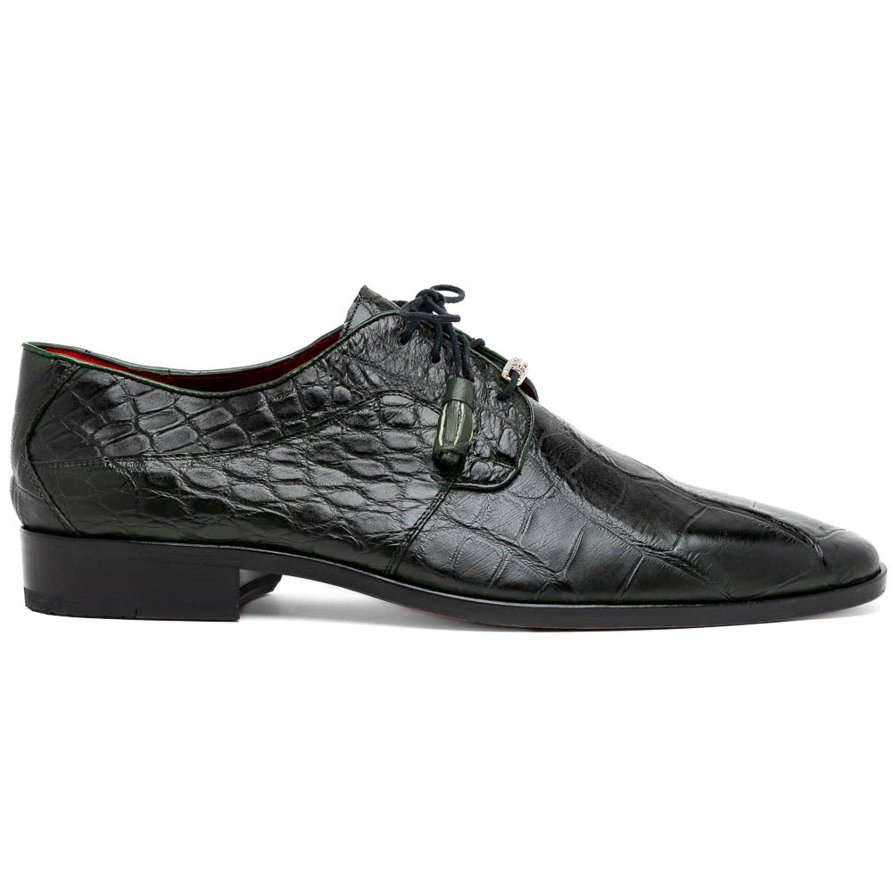 Marco Di Milano Fitipaldi Olive Alligator Derby Dress Shoes - Dudes Boutique