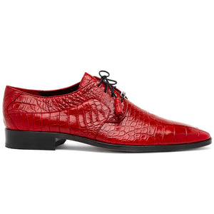 Marco Di Milano Fitipaldi Red Alligator Derby Dress Shoes - Dudes Boutique