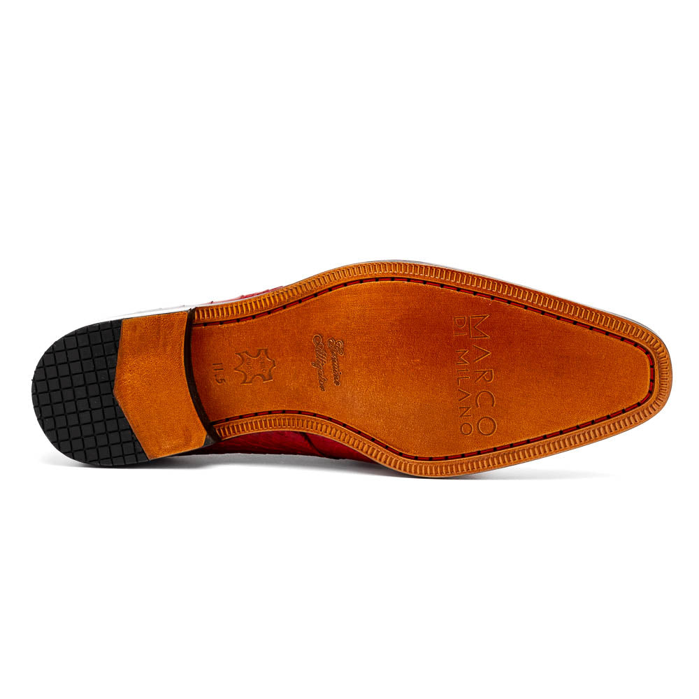 Marco Di Milano Fitipaldi Red Alligator Derby Dress Shoes - Dudes Boutique