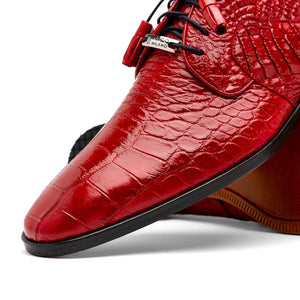 Marco Di Milano Fitipaldi Red Alligator Derby Dress Shoes - Dudes Boutique