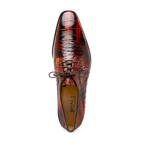 Marco Di Milano Fitipaldi Rustic Cognac Alligator Derby Dress Shoes - Dudes Boutique