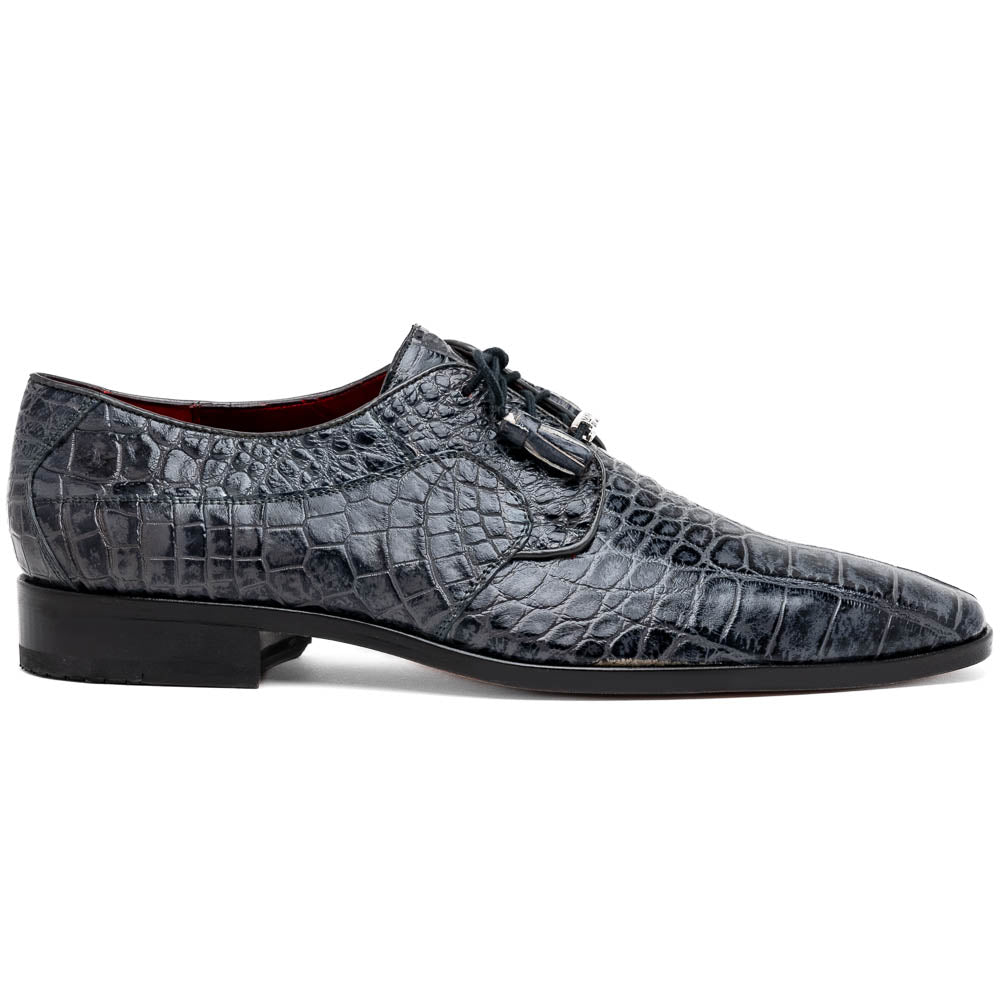 Marco Di Milano Fitipaldi Rustic Grey Alligator Derby Dress Shoes - Dudes Boutique