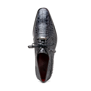 Marco Di Milano Fitipaldi Rustic Grey Alligator Derby Dress Shoes - Dudes Boutique