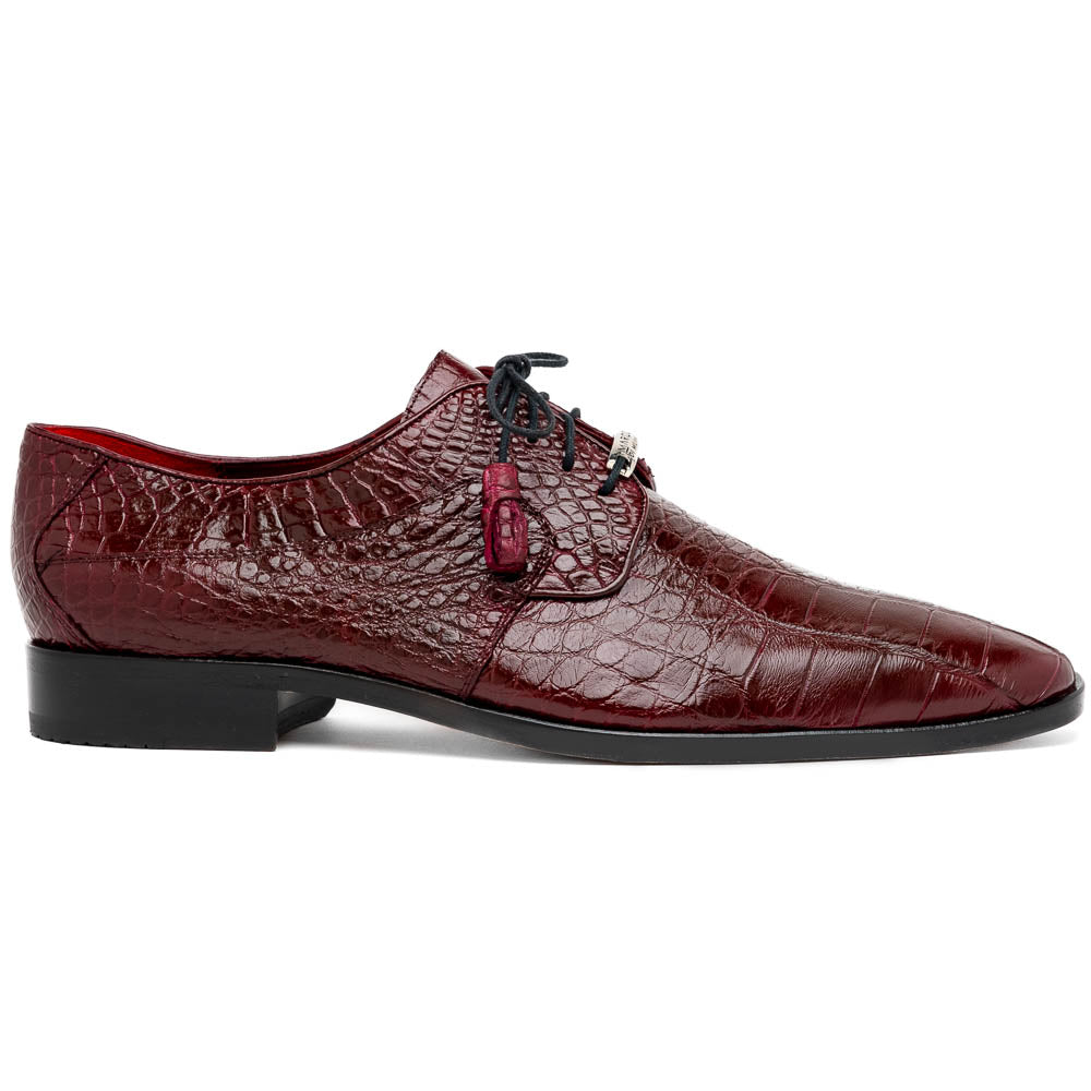 Marco Di Milano Fitipaldi Wine Alligator Derby Dress Shoes - Dudes Boutique