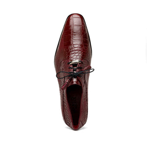 Marco Di Milano Fitipaldi Wine Alligator Derby Dress Shoes - Dudes Boutique