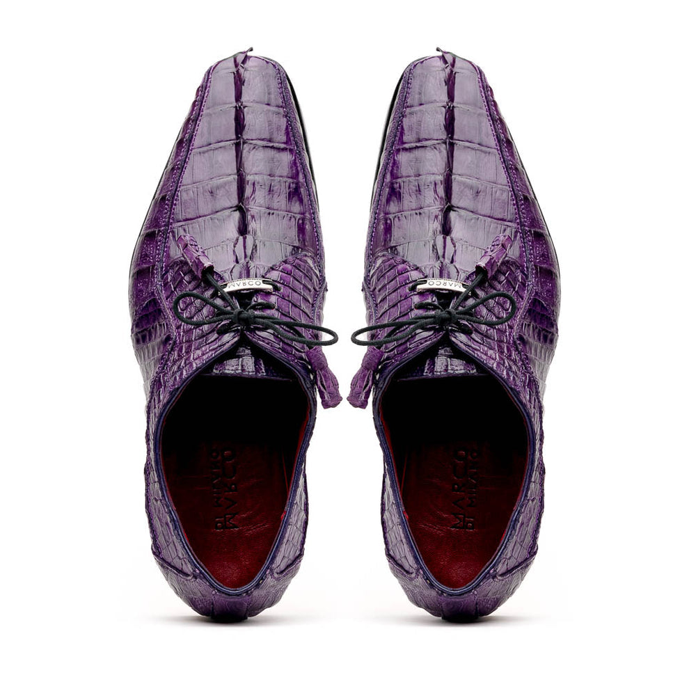 Marco Di Milano Cancun Purple Caiman Crocodile Tail Dress Shoes - Dudes Boutique