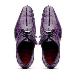 Marco Di Milano Cancun Purple Caiman Crocodile Tail Dress Shoes - Dudes Boutique