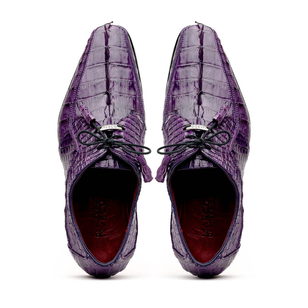 Marco Di Milano Cancun Purple Caiman Crocodile Tail Dress Shoes - Dudes Boutique