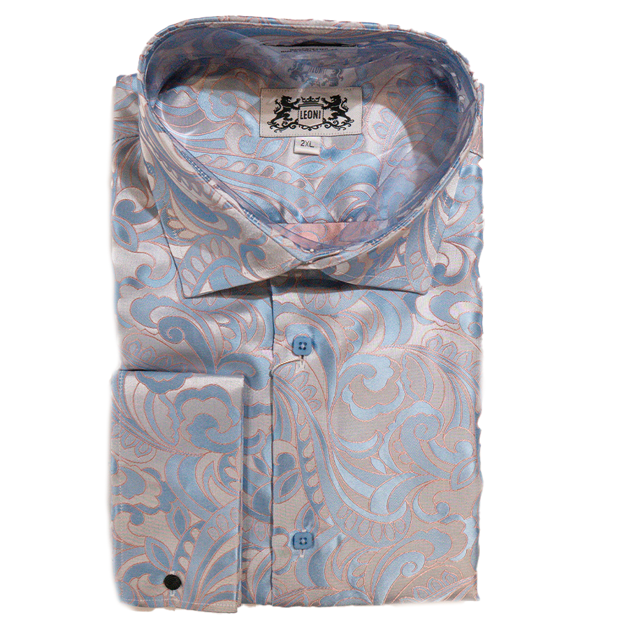 Leoni Sky Blue Royal Wind Button Up Shirt - Dudes Boutique