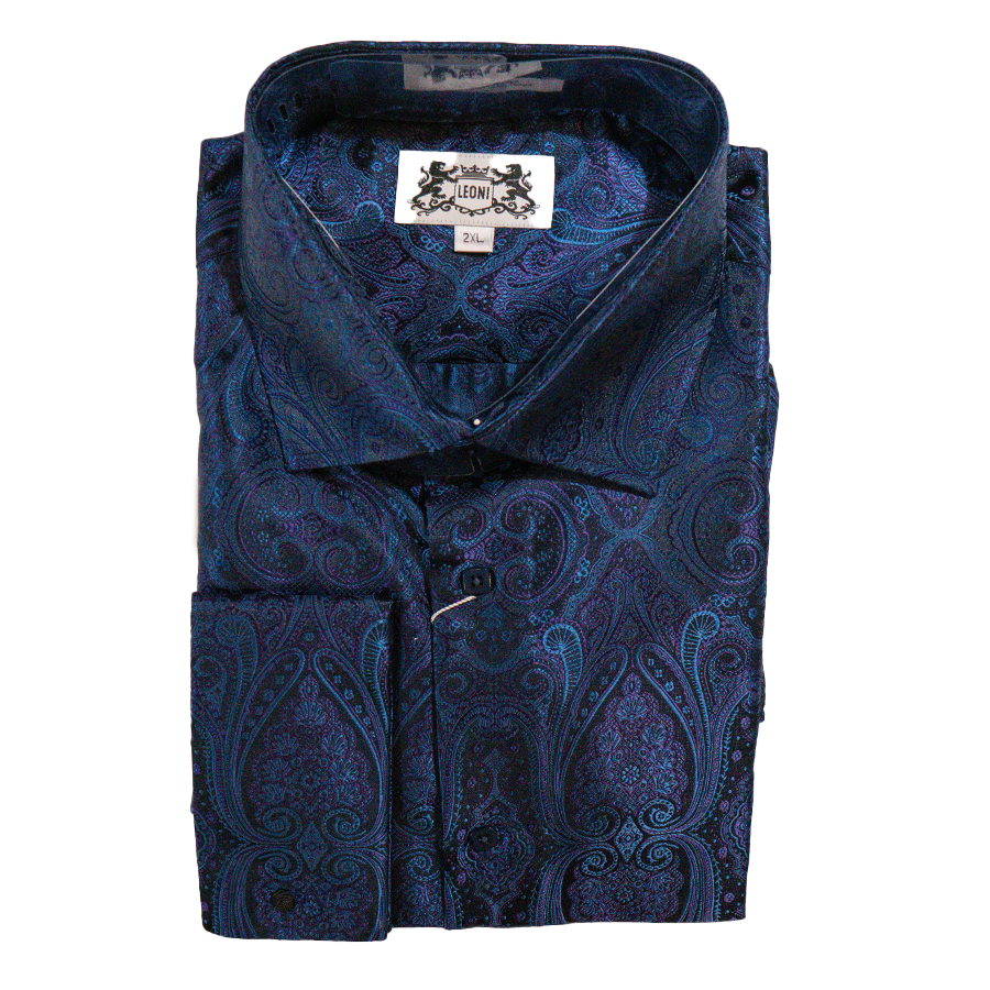 Leoni Purple Paisley Button Up Shirt - Dudes Boutique