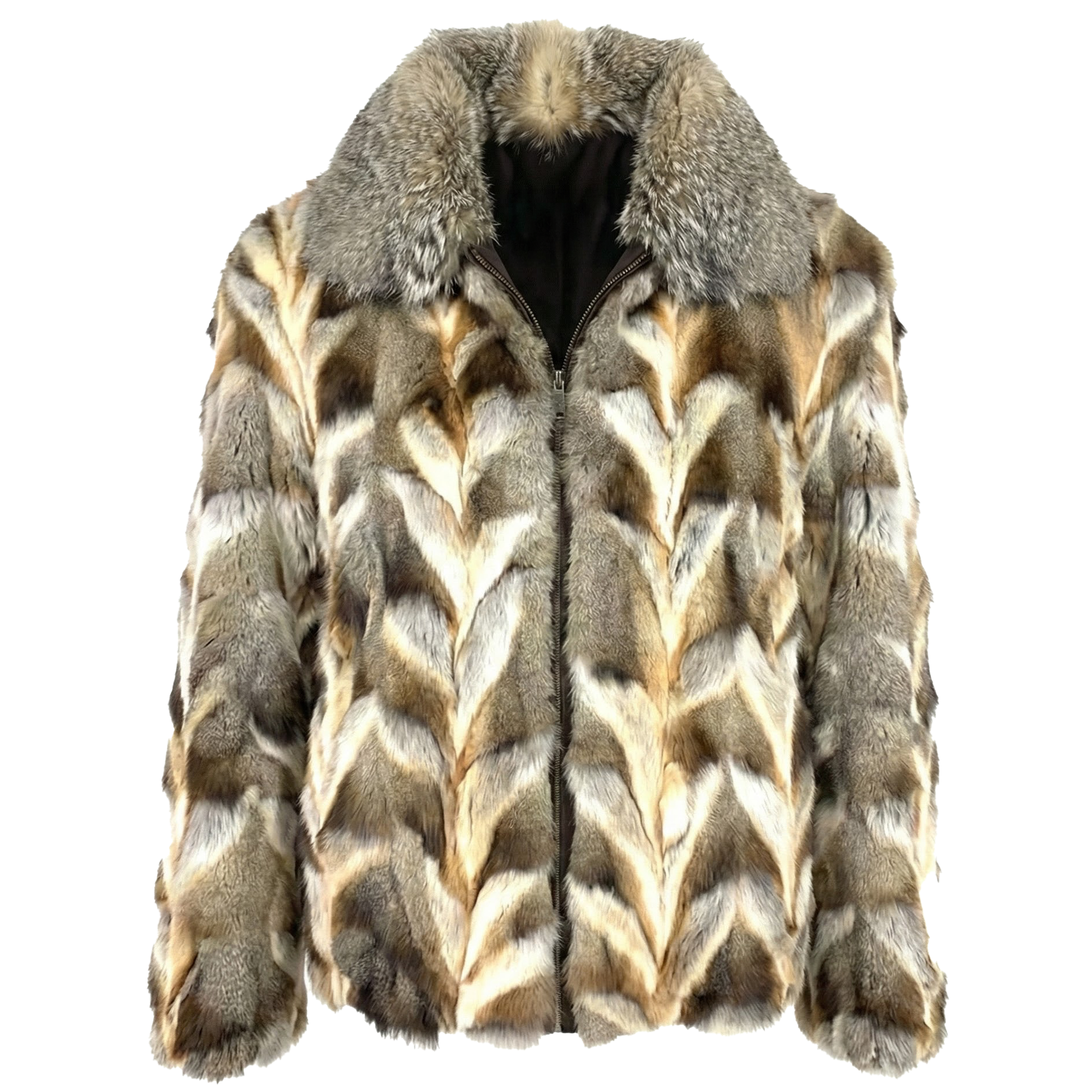 Kashani Men's Red Fox Bomber Fur Coat