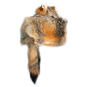 Kashani Natural Grey Fox Fur Hat with Head & Tail - Dudes Boutique