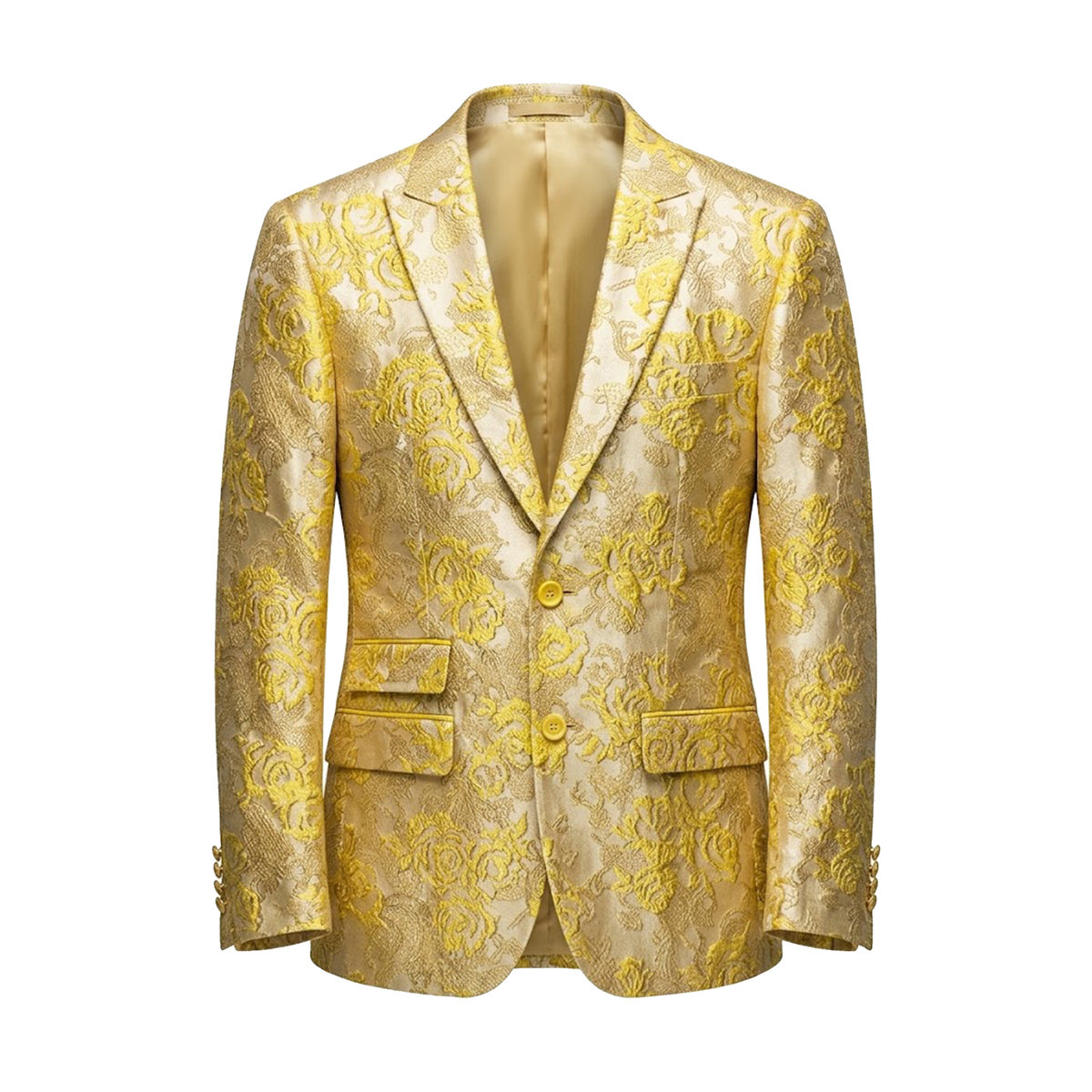 Inserch floral jacquard blazer in gold
