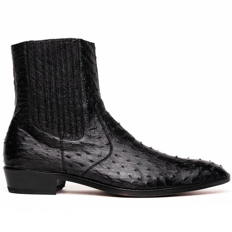 Marco Di Milano Giorgio Black Ostrich Quill Dress Boots - Dudes Boutique