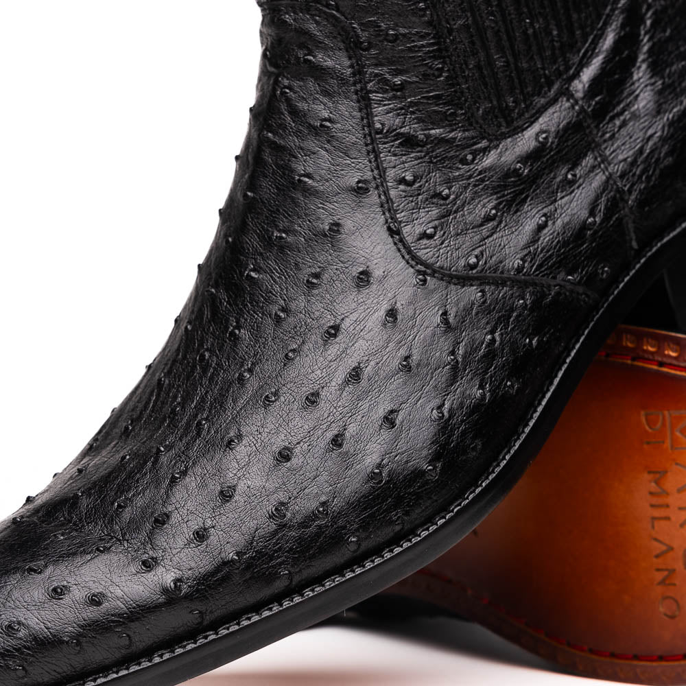 Marco Di Milano Giorgio Black Ostrich Quill Dress Boots - Dudes Boutique