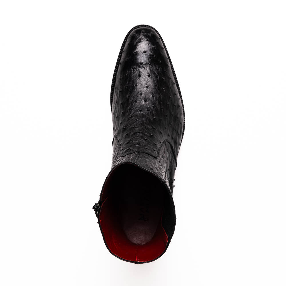 Marco Di Milano Giorgio Black Ostrich Quill Dress Boots - Dudes Boutique