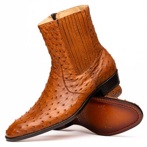 Marco Di Milano Giorgio Brandy Ostrich Quill Dress Boots - Dudes Boutique