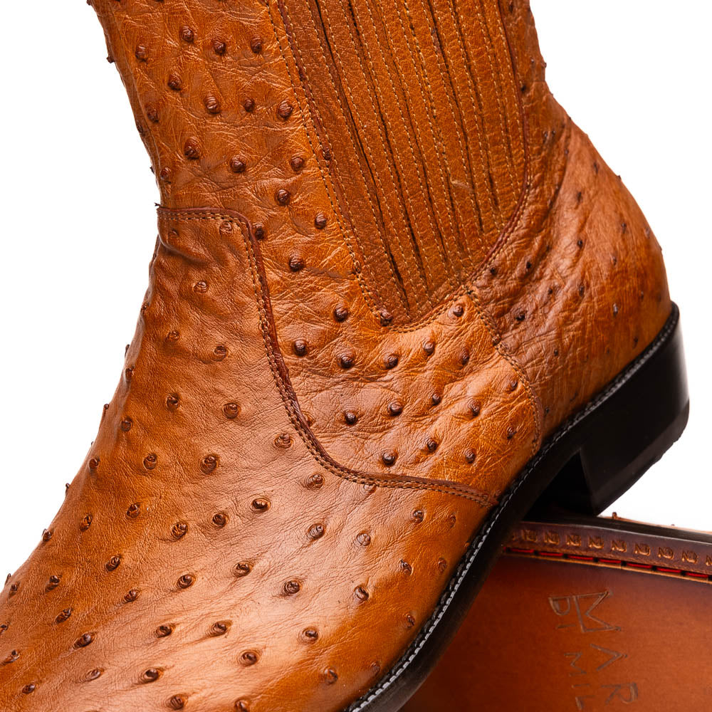 Marco Di Milano Giorgio Brandy Ostrich Quill Dress Boots - Dudes Boutique