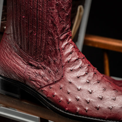 Marco Di Milano Giorgio Wine Ostrich Quill Boot