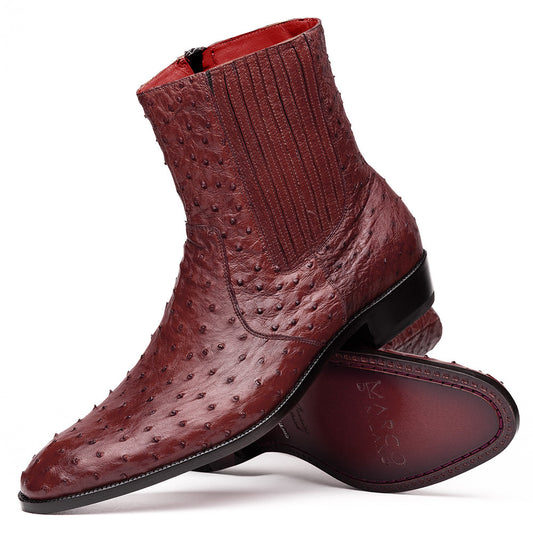 Marco Di Milano Giorgio Wine Ostrich Quill Boot