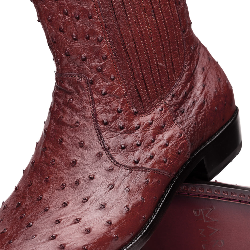 Marco Di Milano Giorgio Wine Ostrich Quill Boot