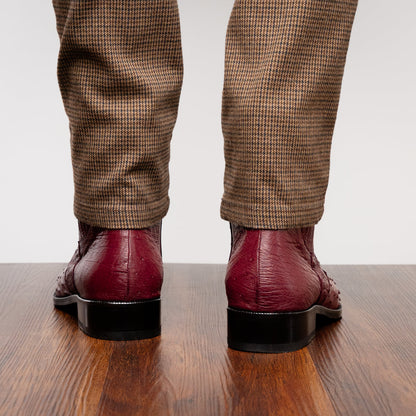 Marco Di Milano Giorgio Wine Ostrich Quill Boot