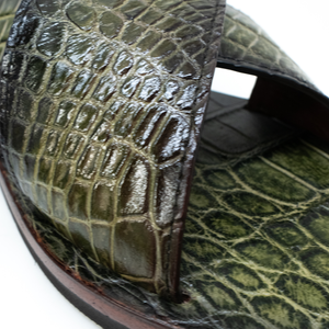 Marco Di Milano Elio Hand Painted Green All Over Alligator Sandals - Dudes Boutique