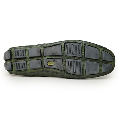 Calzoleria Toscana All-Over Green Crocodile Belly Loafers - Dudes Boutique