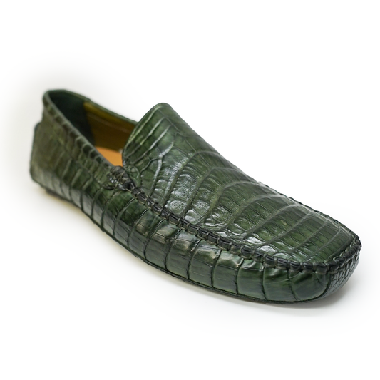 Calzoleria Toscana All-Over Green Crocodile Belly Loafers - Dudes Boutique